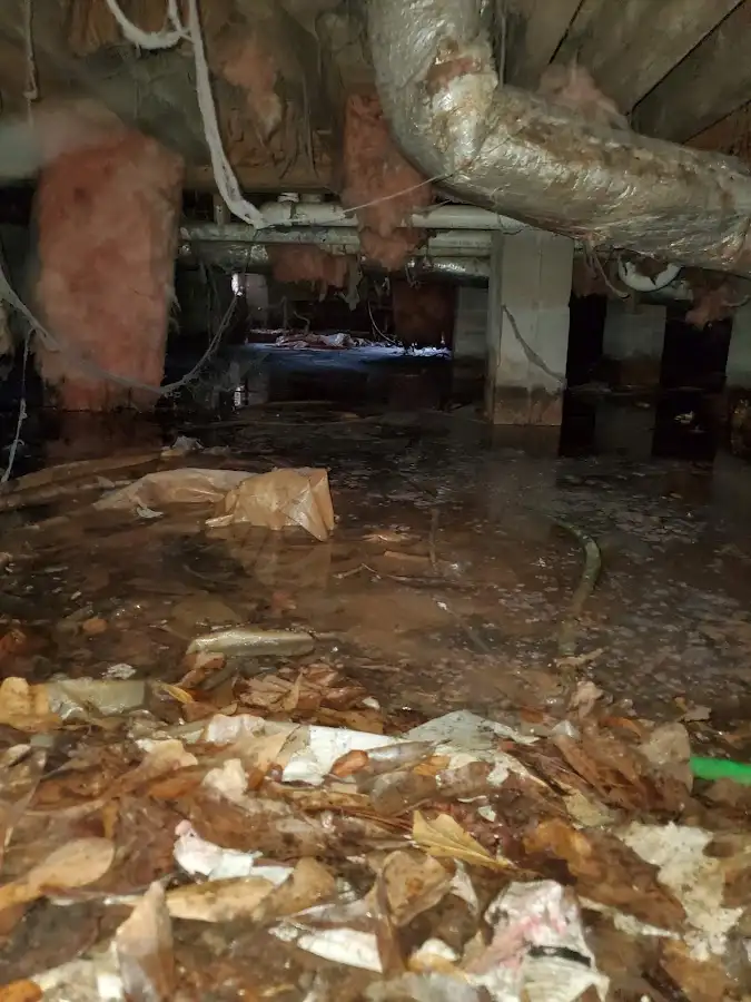 Crawl space flood assessment for Commercial Water Damage Restoration in Dulles Town Center